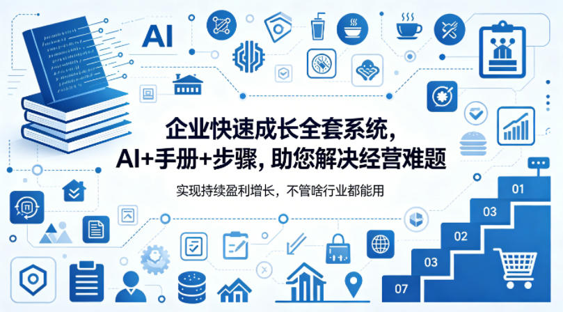 企业快速成长全套系统，AI+手册+步骤，助您解决经营难题，实现持续盈利增长，不管啥行业都能用-吾爱网创