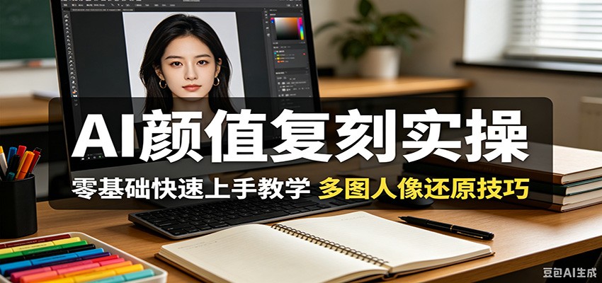 AI颜值复刻实操，零基础快速上手教学，多图人像还原技巧-吾爱网创