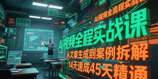 （15172期）AI视频全流程实战课，从文案生成到案例拆解，14天速成45天精通-吾爱网创