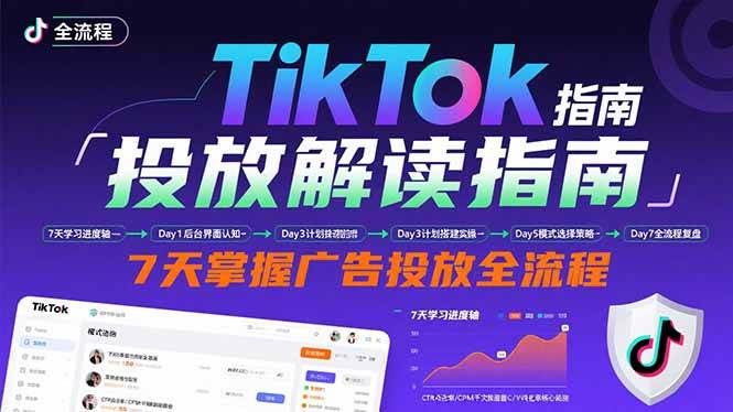 （15753期）TikTok投放解读指南：后台操作/计划建立/模式选择，7天掌握广告投放全流程-吾爱网创