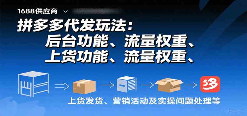 拼多多代发玩法：后台功能、流量权重、上货发货、营销活动及实操问题处理等-吾爱网创