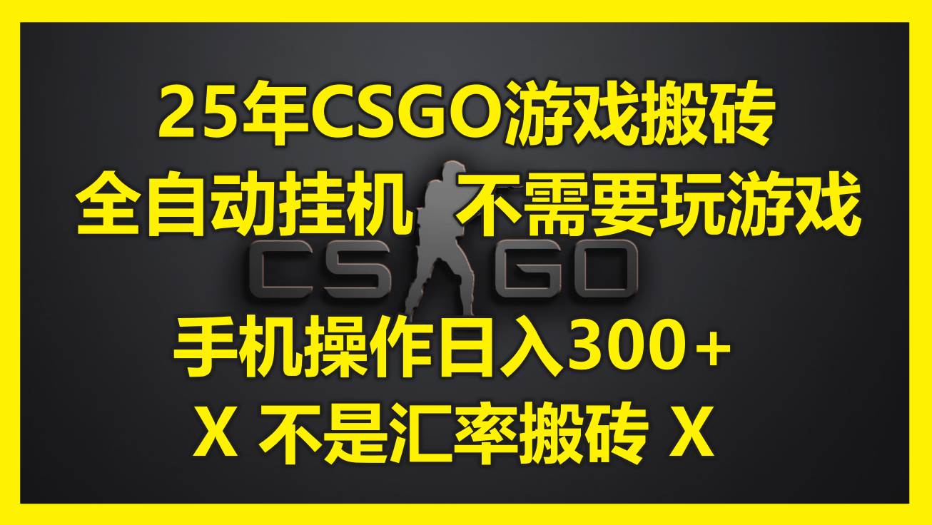 (14902期)25年CSGO游戏搬砖,全自动挂机,不需要玩游戏,手机操作日入300+。(不…-吾爱网创