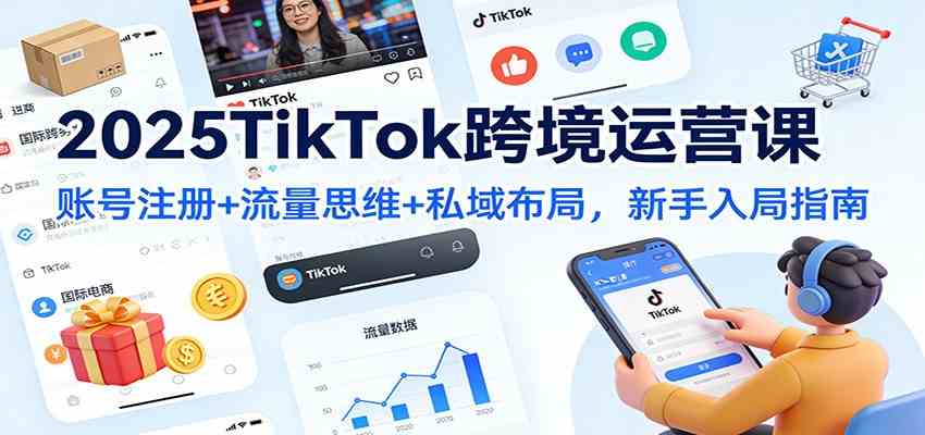 2025TikTok跨境运营课:账号注册+流量思维+私域布局,新手入局指南-吾爱网创