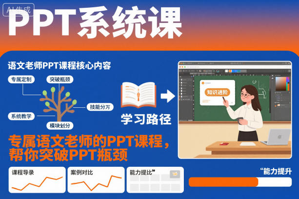 PPT系统课，专属语文老师的PPT课程，帮你突破PPT瓶颈-吾爱网创