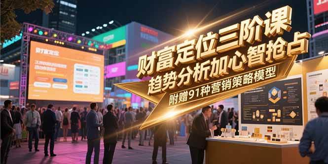 （15219期）财富定位三阶课，趋势分析加心智抢占，附赠91种营销策略模型-吾爱网创