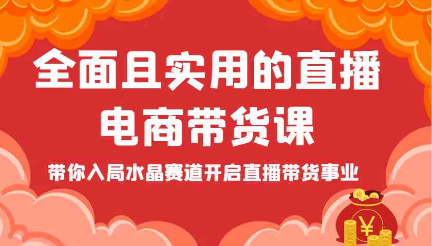 全面且实用的直播电商带货课，带你入局水晶赛道开启直播带货事业-吾爱网创