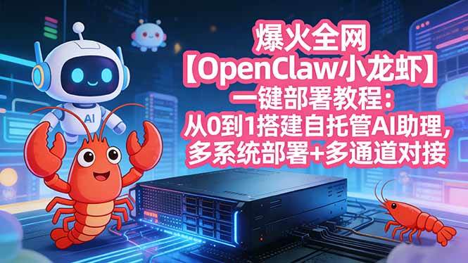 （17612期）爆火全网【OpenClaw 小龙虾】一键部署教程：从0到1搭建自托管AI助理，多系统部署+多通道对接-吾爱网创