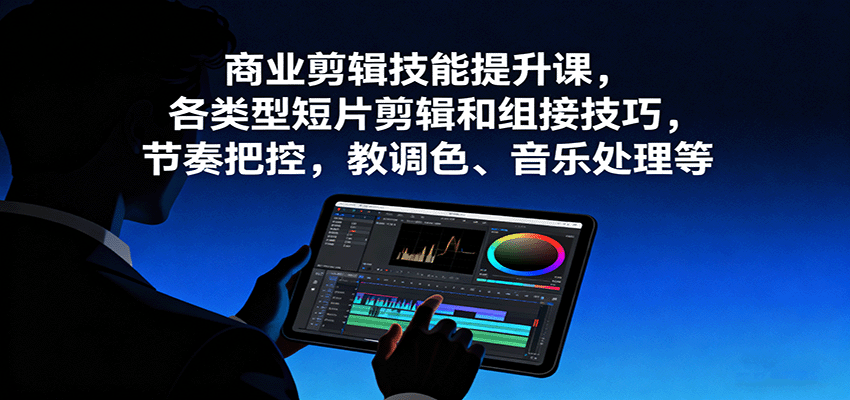 商业剪辑技能提升课，各类型短片剪辑和组接技巧，节奏把控，教调色、音乐处理等-吾爱网创