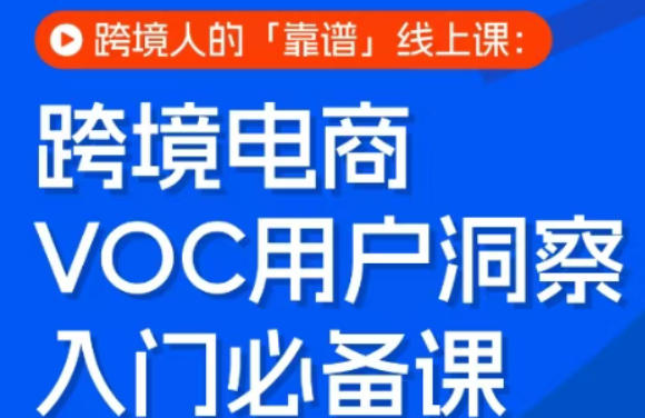 跨境电商VOC用户洞察入门必备课，跨境人的靠谱线上课-吾爱网创