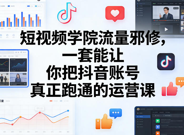 短视频学院流量邪修，一套能让你把抖音账号真正跑通的运营课-吾爱网创