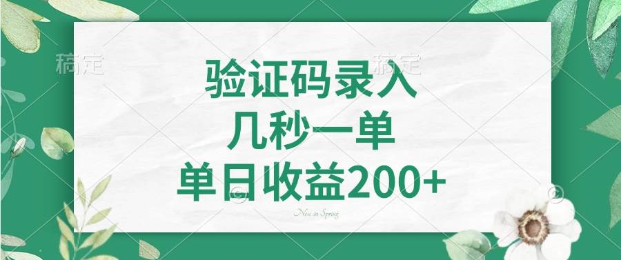 （14221期）验证码录入，几秒一单，单日收益200+-吾爱网创