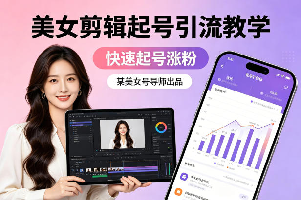 某美女号导师出品：美女剪辑起号引流教学，快速起号涨粉-吾爱网创