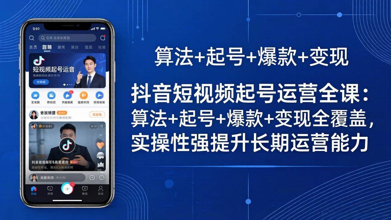 （18071期）抖音短视频起号运营全课：算法+起号+爆款+变现全覆盖，实操性强提升长期运营能力-吾爱网创