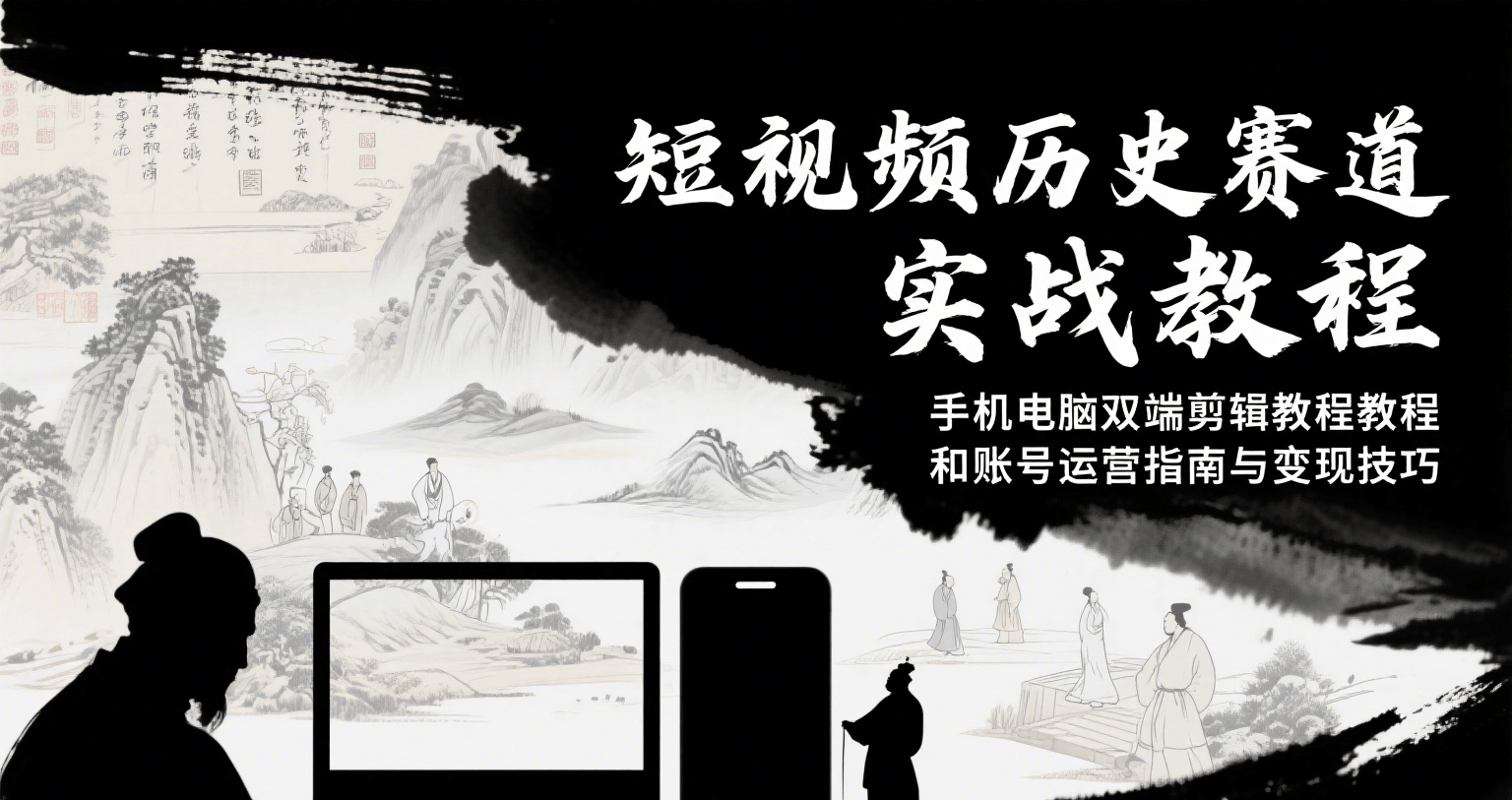 短视频历史赛道实战教程,手机电脑双端剪辑教程和账号运营指南与变现技巧-吾爱网创