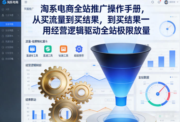 淘系电商全站推广操作手册,从买流量到买结果一用经营逻辑驱动全站极限放量-吾爱网创