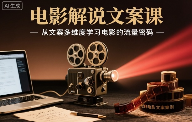 电影解说文案课，从文案多维度学习电影的流量密码-吾爱网创