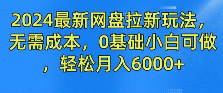 2024最新网盘拉新玩法，无需成本，0基础小白可做，轻松月入6000+【揭秘】-吾爱网创