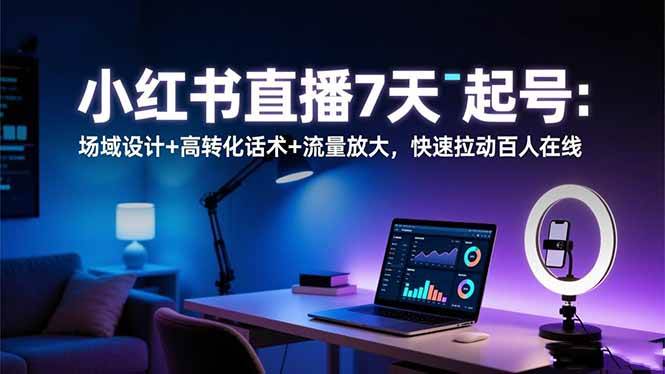 （16537期）小红书直播7天起号：场域设计+高转化话术+流量放大，快速拉动百人在线-吾爱网创