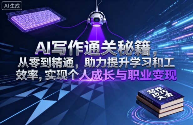 AI写作通关秘籍，从零到精通，助力提升学习和工作效率，实现个人成长与职业变现-吾爱网创