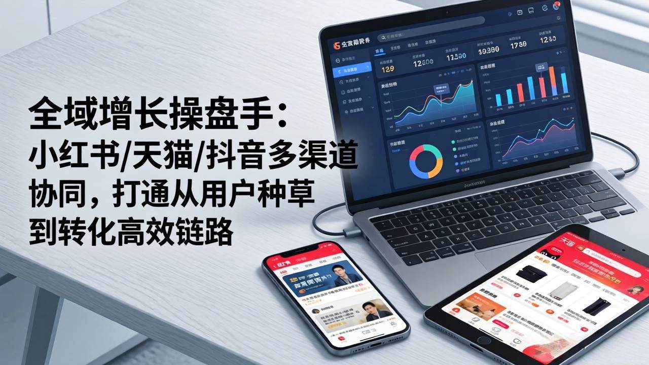 （17605期）全域增长操盘手：小红书/天猫/抖音多渠道协同，打通从用户种草到转化高效链路-吾爱网创