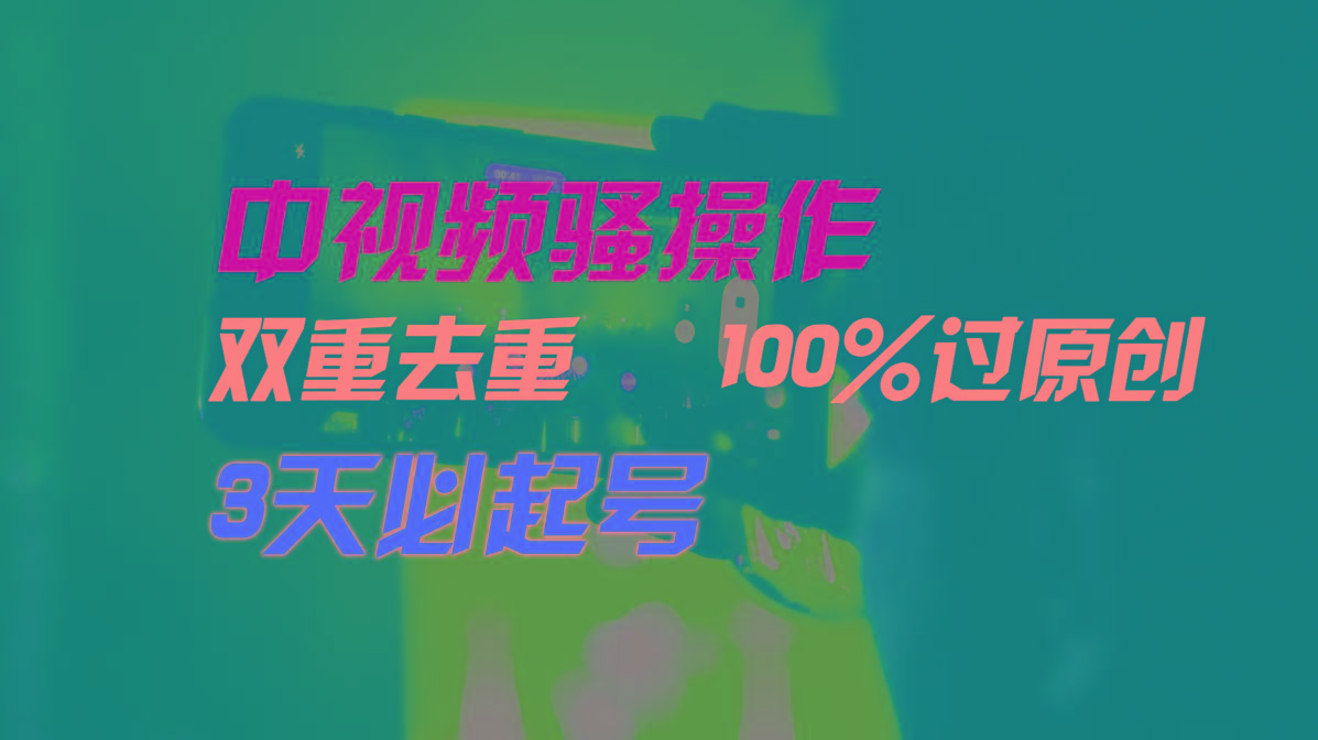 中视频骚操作，双重去重100%过原创，3天比必起号，简单无脑，月入3W+-吾爱网创