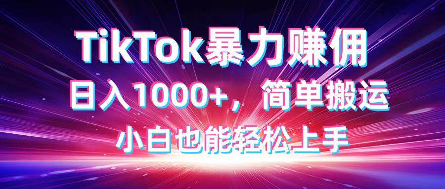 （14402期）TikTok搬运暴力赚佣，日入1000+，简单搬运，小白也能轻松上手-吾爱网创