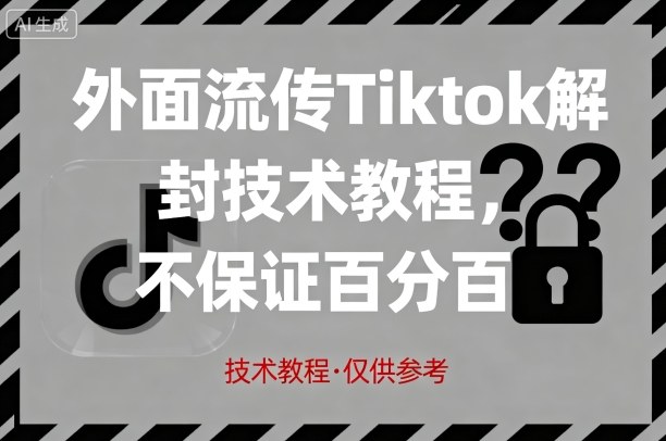 外面流传Tiktok解封技术教程，不保证百分百，具体自测-吾爱网创