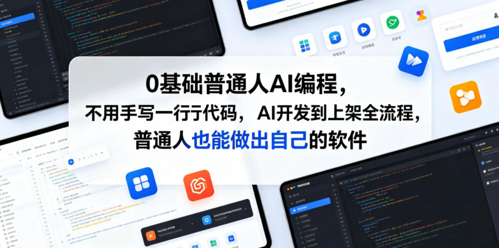 0基础普通人AI编程，不用手写一行代码，AI开发到上架全流程，普通人也能做出自己的软件-吾爱网创