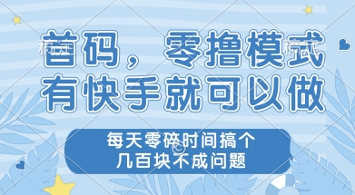 首码零撸项目，有快手就可以做，每天业务时间搞个几张不是问题【揭秘】-吾爱网创