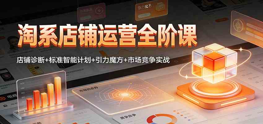 淘系店铺运营全阶课：店铺诊断+标准智能计划+引力魔方+市场竞争实战-吾爱网创