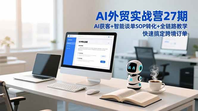 （16938期）AI外贸实战营27期，AI获客+智能谈单+SOP转化+全链路教学，快速搞定跨境订单-吾爱网创