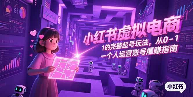 （15230期）小红书虚拟电商，从0-1的完整起号玩法，一个人运营账号爆赚指南-吾爱网创