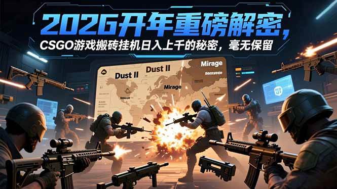 （16904期）2026开年重磅解密，CSGO游戏搬砖挂机日入上千的秘密，毫无保留-吾爱网创