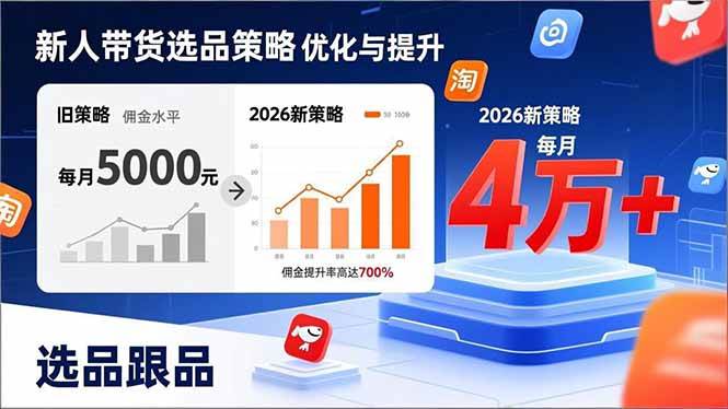 （17480期）新人带货别瞎选品！这套2026全新选品跟品策略，让我的佣金从0做到每月4万+-吾爱网创