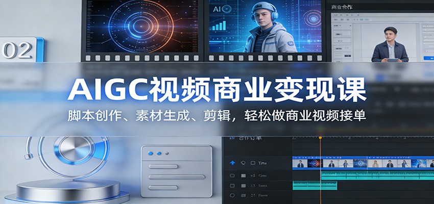AIGC视频商业变现课：脚本创作、素材生成、剪辑，轻松做商业视频接单-吾爱网创