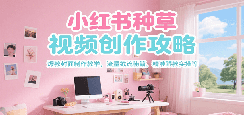 小红书种草视频创作攻略，爆款封面制作教学 ，流量截流秘籍 ，精准跟款实操等-吾爱网创