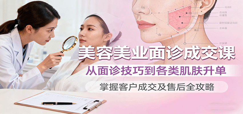 美容美业面诊成交课，从面诊技巧到各类肌肤升单，掌握客户成交及售后全攻略-吾爱网创