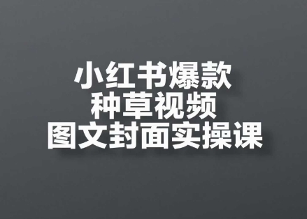小红书爆款种草视频图文封面实操课，开店、选品、引流、变现全流程-吾爱网创