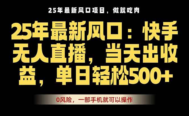 (16007期)25年最新无人直播玩法,当天秒出单,一部手机就可操作-吾爱网创