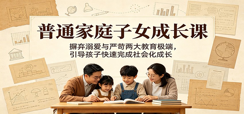 普通家庭子女成长课:摒弃溺爱与严苛两大教育极端,引导孩子快速完成社会化成长-吾爱网创