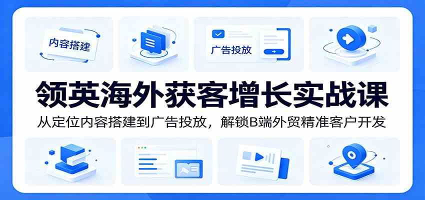 领英海外获客增长实战课:从定位内容搭建到广告投放,解锁B端外贸精准客户开发-吾爱网创