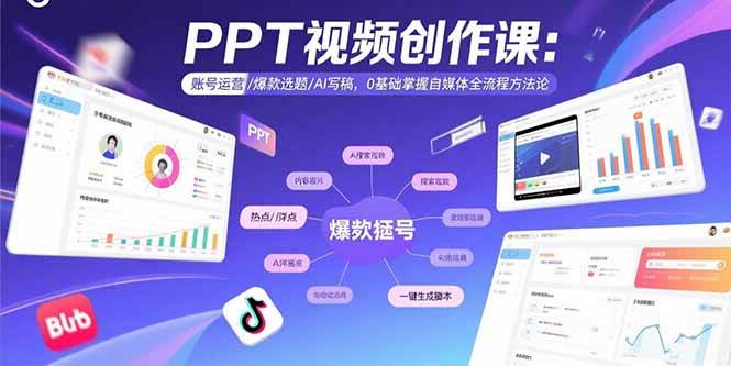 （15747期）PPT视频创作课：账号运营/爆款选题/AI写稿，0基础掌握自媒体全流程方法论-吾爱网创