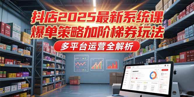 （15214期）抖店2025最新系统课，爆单策略加阶梯券玩法，多平台运营全解析-吾爱网创