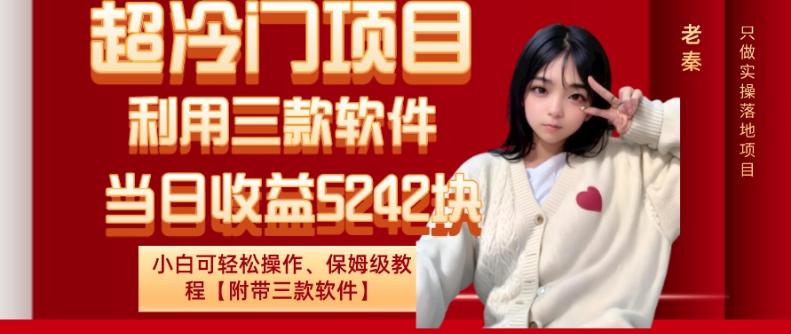 超冷门项目、利用三款软件、当日收益5242块、小白可轻松操作、保姆级教程【附带三款软件】-吾爱网创