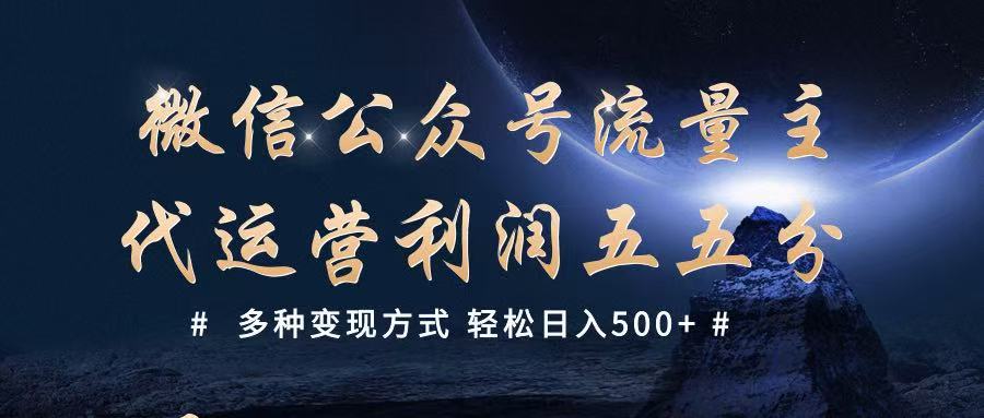 公众号流量主代运营 多种变现方式 轻松日入500+-吾爱网创
