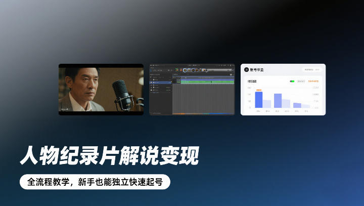 人物纪录片解说变现,全流程教学,新手也能独立快速起号-吾爱网创