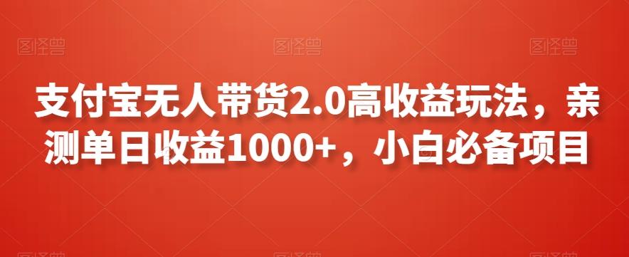 支付宝无人带货2.0高收益玩法，亲测单日收益1000+，小白必备项目【揭秘】-吾爱网创