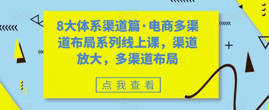 8大体系渠道篇·电商多渠道布局系列线上课,渠道放大,多渠道布局-吾爱网创