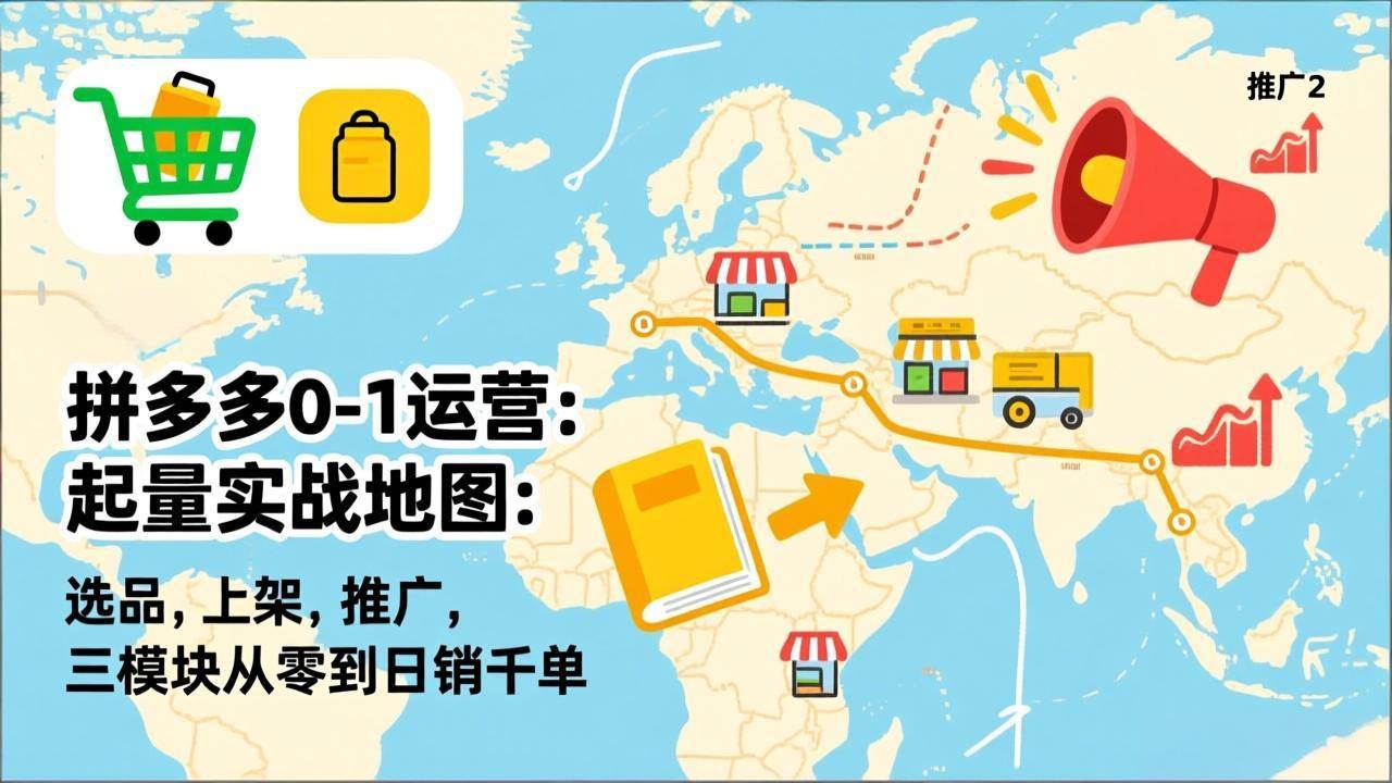 （17085期）拼多多0-1运营：起量实战地图：选品，上架，推广，三模块从零到日销千单-吾爱网创
