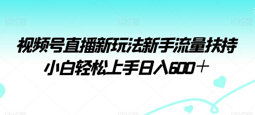 视频号直播新玩法新手流量扶持小白轻松上手日入600＋【揭秘】-吾爱网创